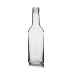330ml Clear Glass Mountain Drinking Bottle with Screw Top