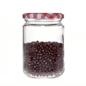 12OZ Airtight round wide mouth glass jar for jam and honey with lug lid