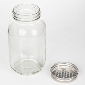 64OZ Plant Glass Mason Jar with Stainless Steel Lid