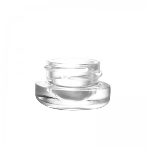 Custom 9g Thick Base Round Glass Container for Lip-Cream with Blue Lid