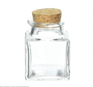 100ml Square Spice Herb Seed Glass Jar with Cork