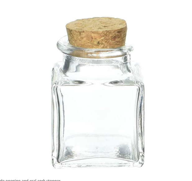 100ml Square Spice Herb Seed Glass Jar with Cork Featured Image