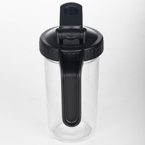24OZ Glass Mason Jar with Black Flip Top Lid