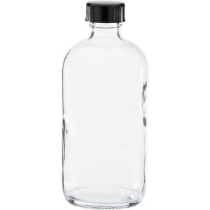 240ml Clear Glass Bottle with plastic screw lid