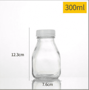 milk bottle 300ml squat clear with tamperoof lid