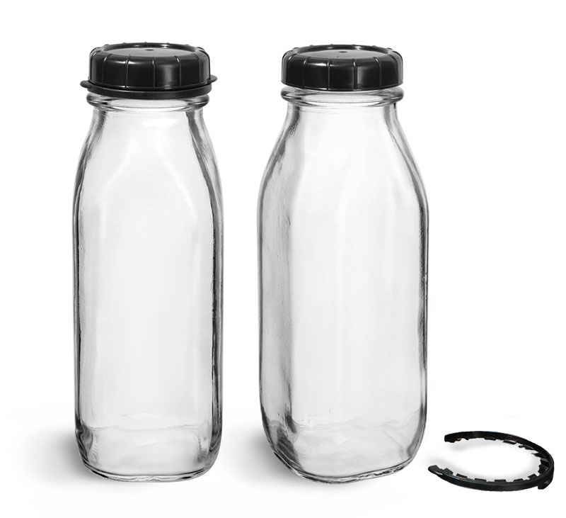 Top Suppliers Round Spice Bottle - 500ml 1 Pint Square Shape Glass Milk Bottle with Plastic Lid – Menbank