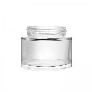 3.5g Clear Straight Sided Glass Jar with Child Resistant Bamboo Lid