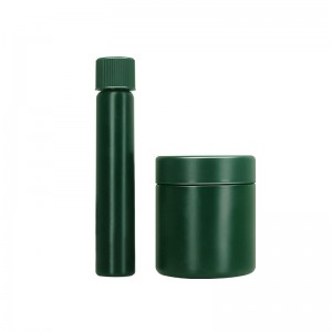 3.5g Labelled Premium Dark Green Gummy Glass Jar with Black Childproof Lid