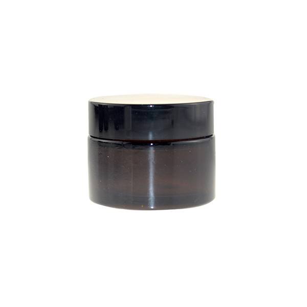 Factory wholesale Round Glass Jar - MBK Packaging 50ml Amber Glass Salve Cream Jar with black Lid – Menbank