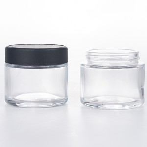 Professional China 2oz Jar – Smell Proof Clear Glass Jar with Child Resistant Lid – Menbank