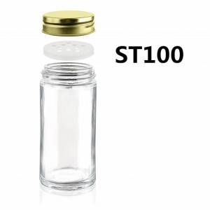 4OZ Mini Round Glass Spice Bottle with Shaker Lid