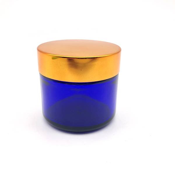 Good Wholesale Vendors Quilted Jar - MBK 60ml 2OZ Cobalt Blue Glass Jar With Golden Plastic Lid – Menbank