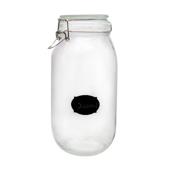 Good User Reputation for Glass Cookie Jars - MBK Packaging 2000ml Glass Jar with Swing Top, airtight preserve with rubber ring and wire cap closure – Menbank