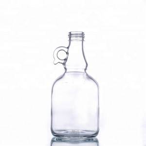 High definition Mason Jar Soap Dispenser Lid - 500ml Flint Glass Syrup Oil Bottle with Loop Handle – Menbank