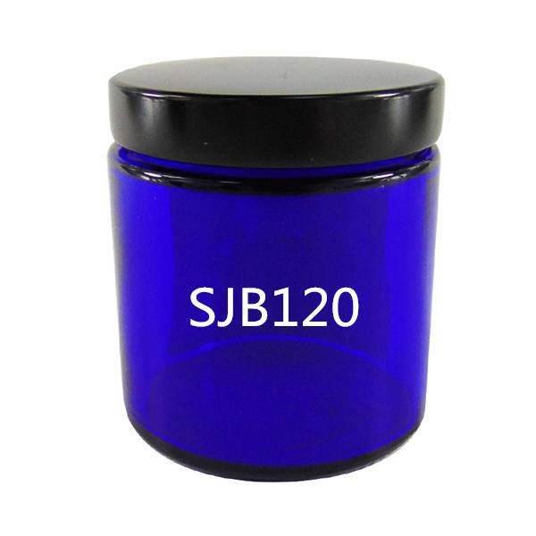 OEM Manufacturer Glass Jar With Glass Lid - MBK 4OZ Blue Stainless Sighted Glass Jar with Black Airtight Lid – Menbank