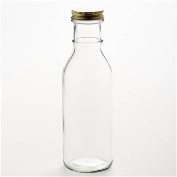 12 oz Clear Glass Ring Neck Dressing & Sauce Bottles (Lug Cap) - 12/Case, Clear Type III 38 Lug