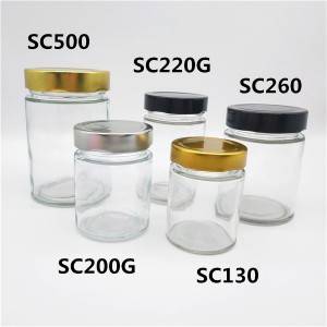 212ml Ergo Glass Jar for Honey with Deep Metal Lid