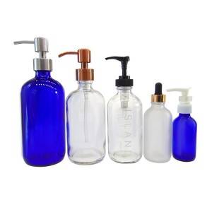 MBK Packaging  8OZ Amber Glass Bottle with Stainless Steel Pump