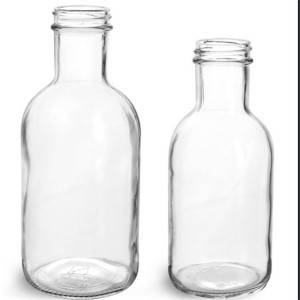 16oz Clear Glass Stout Sauce Bottles