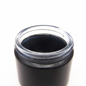 MBK black 2oz glass jar with child resistant lid