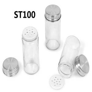 4OZ Mini Round Glass Spice Bottle with Shaker Lid