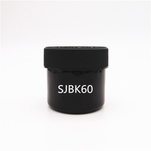 MBK black 2oz glass jar with child resistant lid
