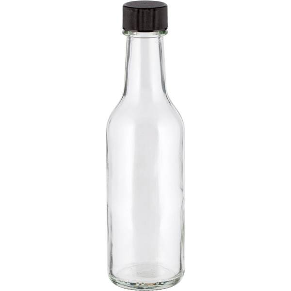 OEM manufacturer 15ml Glass Bottle - Glass Woozy Bottle 5oz Hot Sauce with Black RibbedF217 24mm 24-490 – Menbank