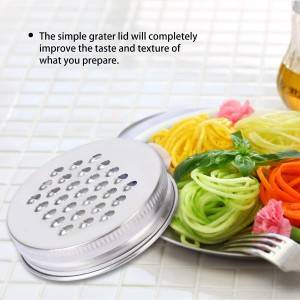 16OZ Preserving Glass Mason Jar With Stainless Steel Grater Lid