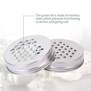 16OZ Preserving Glass Mason Jar With Stainless Steel Grater Lid