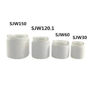 MBK packaging 2oz 60ml white glass herb jar with white ABS lid