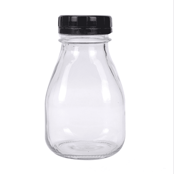 Wholesale Glass Bottle Jars - milk bottle 300ml squat clear with tamperoof lid – Menbank