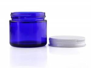 MBK 60ml 2OZ Cobalt Blue Glass Jar With Lid