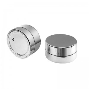 7ml Silver Low Profile Glass Jar with Silver Metal Lid