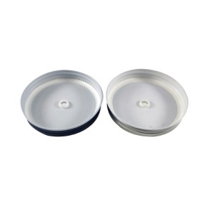 86mm Wide Mouth Silver Lid with Hole for Drinking