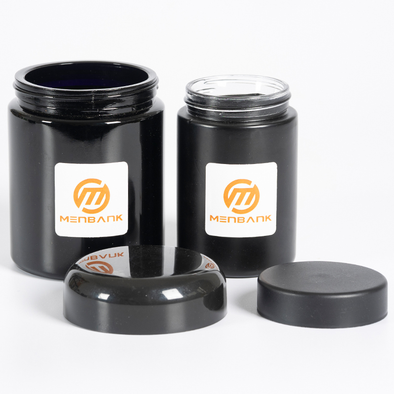 3OZ Ulta Black Glass Stash jar with CR Lid Featured Image