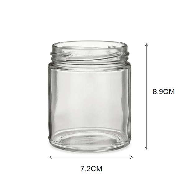 8OZ Glass Jar with Size