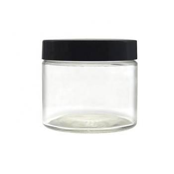 High Quality Glass Oil Bottle - 300ml Clear Straight Side Glass Jar with Black Lid – Menbank