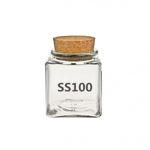 100ml Square Spice Herb Seed Glass Jar with Cork