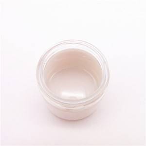 MBK packaging 2oz 60ml white glass herb jar with white ABS lid