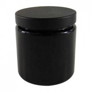 MBK 4OZ Wide Mouth Black Glass Jar with Black Lid
