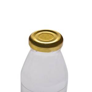 250ml Clear Glass Juice Beverage Bottle with Gold Lug Lid