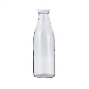 250ml 500ml 1000ml Round Flint Glass Milk Bottle with Lid