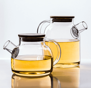 50OZ Glass Tea Carafe with Handle and Wooden Lid
