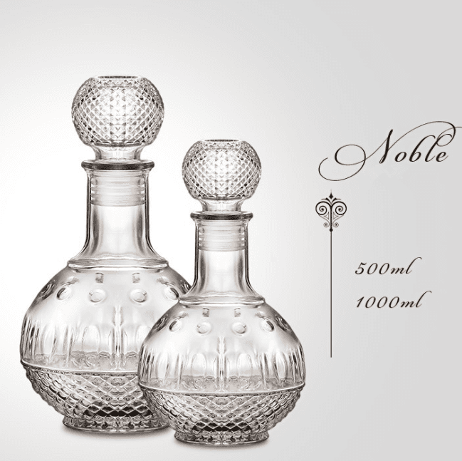 2020 China New Design 3oz Jar - 500ml 1000ml Embossed Whiskey Glass Decanter Bottle with Stopper – Menbank