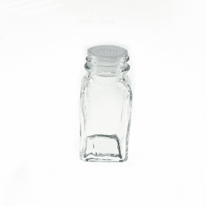 Menbank 80ml Clear Square Glass Spice Jar with Shaker Lid
