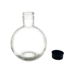 Ball Shape Glass Beverage Juice Bottle with Screw Cap