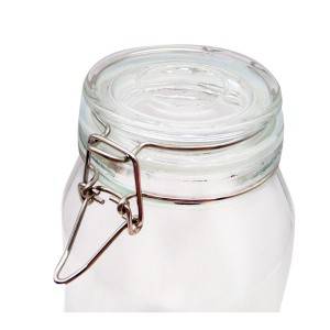 3L Glass Storage Canning Jar With Glass Lid Stainless Steel Clip