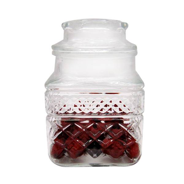 New Arrival China Glass Jar Black Lid - 1L Antique Square Lidded Glass Canister Container Jar – Menbank