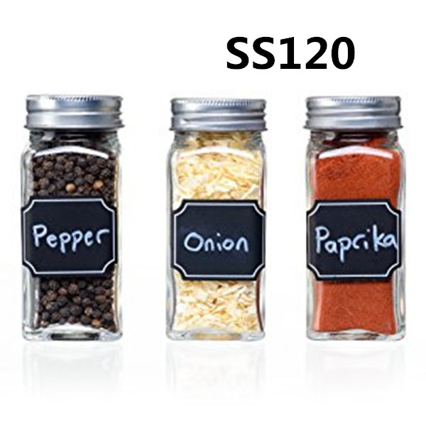 Cheapest Price Mini Glass Jar - 4OZ Mini Square Glass Spice Bottle Label with Silver Lid – Menbank