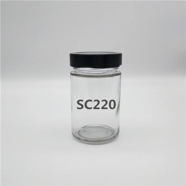 factory customized Glass Bottle Set - 212ml Screw Top Flint Straight Sided Glass Jelly Jar with Black Lid – Menbank